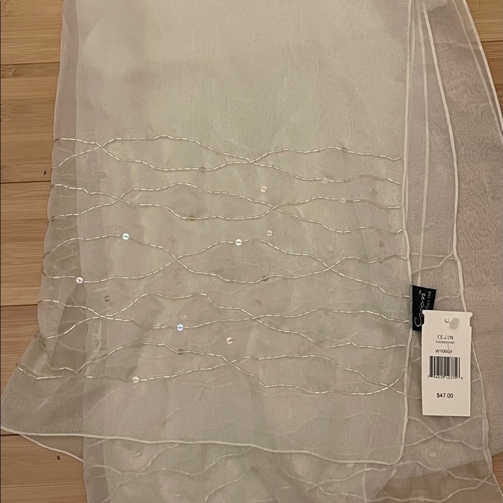 Beaded off-white Shawl New With Tags